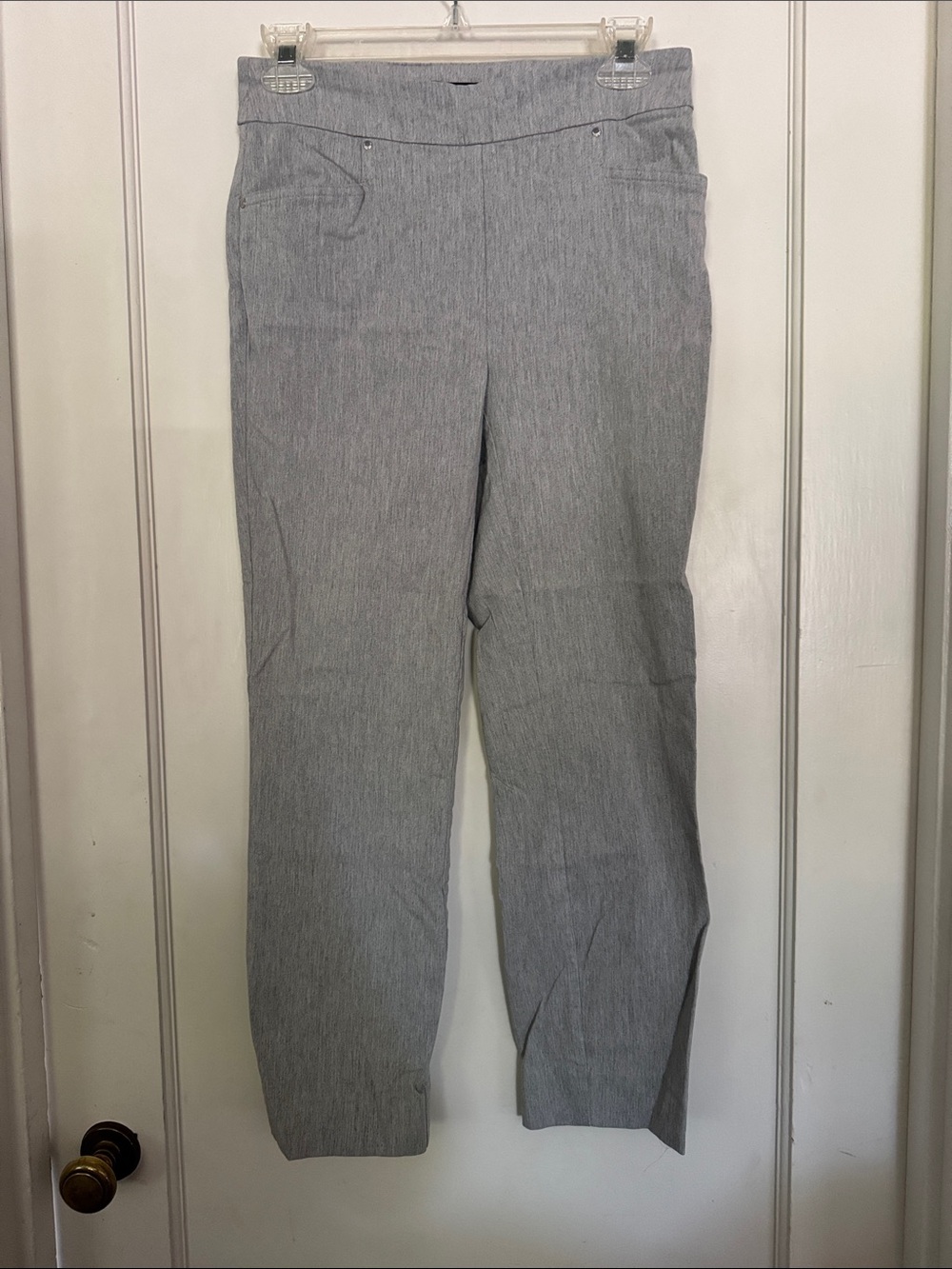Hilary Radley Light Gray Skinny Ponte Pants